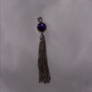 Elegant Purple Amethyst and Silver Tassel Pendant